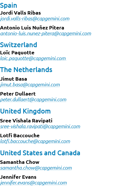 Spain Jordi Valls Ribas jordi.valls ribas@capgemini.com Antonio Luis Nu ez Pitera antonio luis.nunez pitera@capgemini...