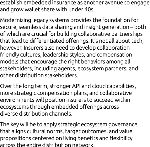establish embedded insurance as another avenue to engage and grow wallet share with under 40s. Modernizing legacy sys...