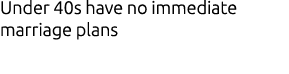 Under 40s have no immediate marriage plans