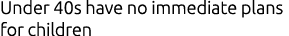 Under 40s have no immediate plans for children